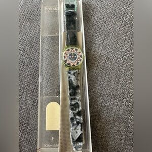 Collector’s edition SWATCH Limited edition rare collectors leather velvet strap